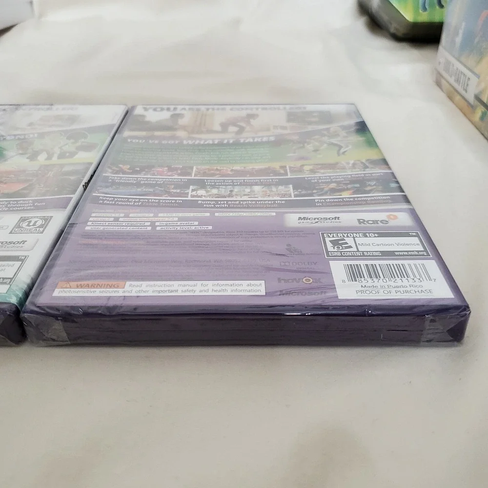 Microsoft Xbox 360 Kinect Adventures & Kinect Sports Game Bundle New Sealed